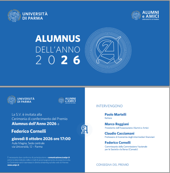 Cerimonia di premiazione dell’Alumnus dell’Anno 2026